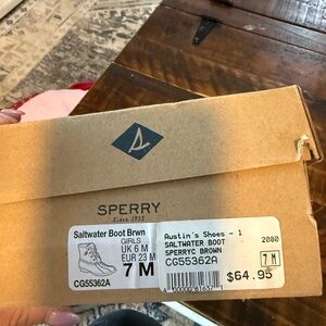 Sperry Saltwater Brown and Black Boots